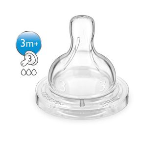 Соска силіконова Avent Classic + середній потік 2шт 3+ SCF633 / 27 